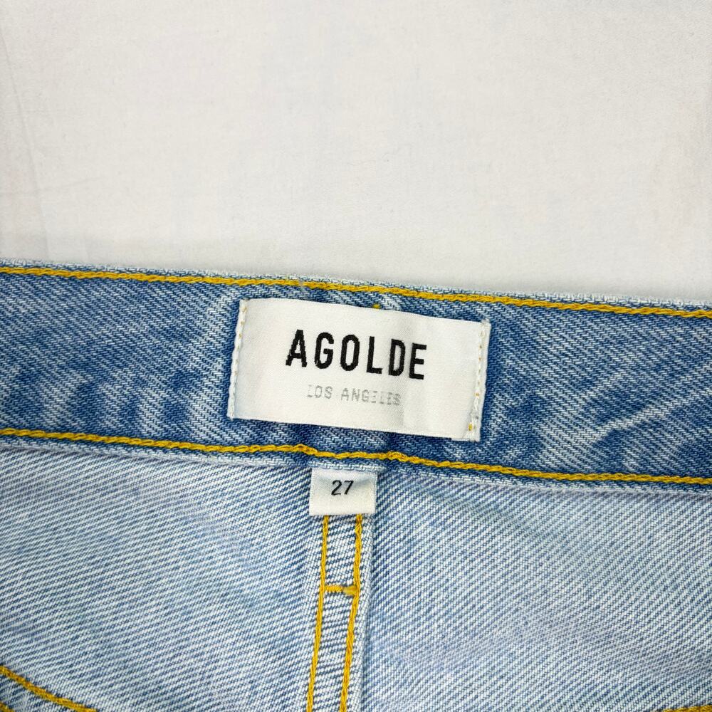 Agolde womens high rise light wash cropped jeans. Size 27 100% cotton button fly - Picture 4 of 8